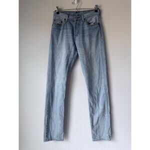 Sold Vintage Levis Womens 25x31 Blue 501 Straight Mom 90s Leather Patch​​